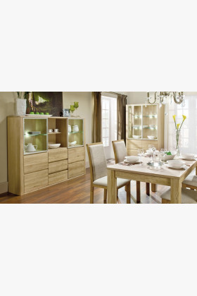 Veľká dvojdverová vitrína do obývačky vo farbe olej 2