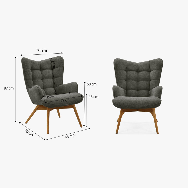 Křeslo do obývacího pokoje, zelená látka