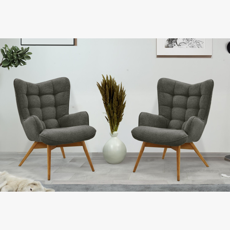 Křeslo do obývacího pokoje, zelená látka