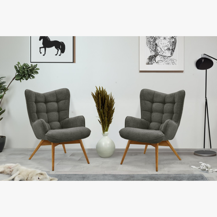 Křeslo do obývacího pokoje, zelená látka