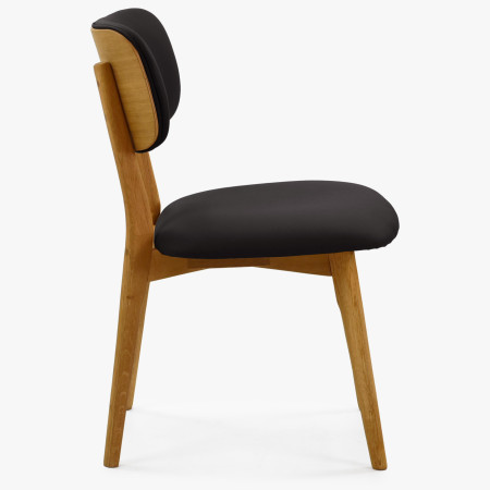 Dubová kožená židle - černá