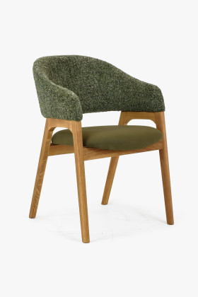 Křeslo s područkami zelené dub