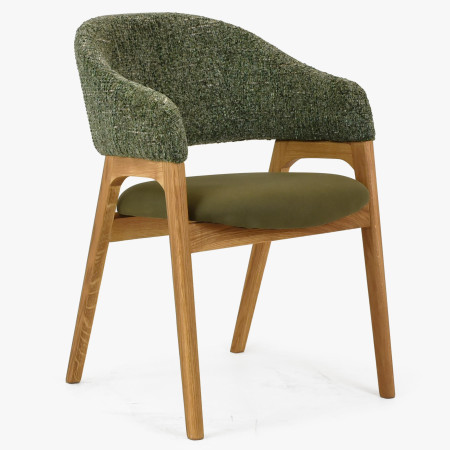 Křeslo s područkami zelené dub