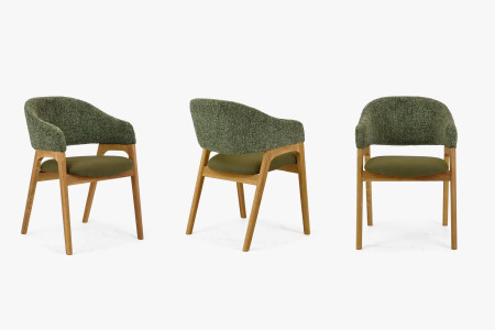 Křeslo s područkami zelené dub