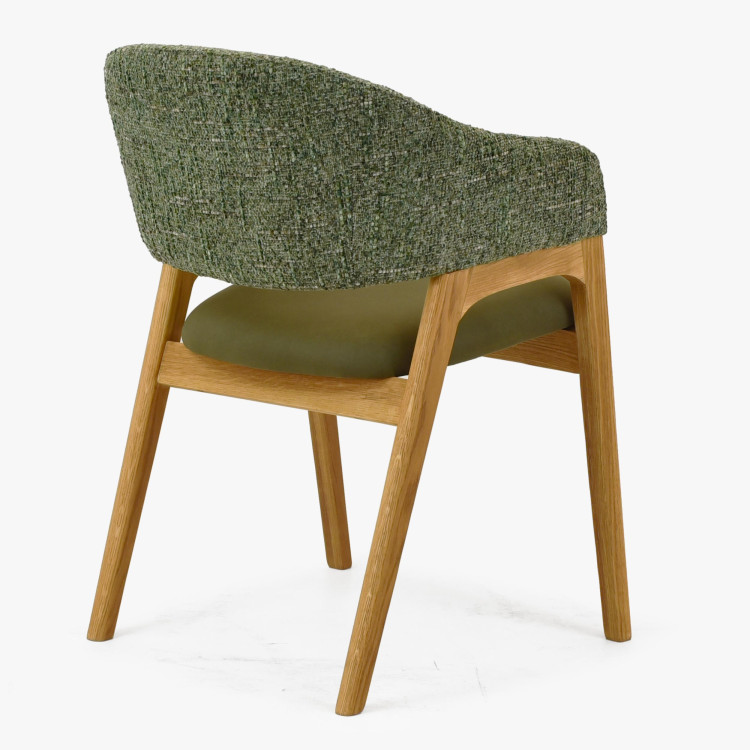 Křeslo s područkami zelené dub