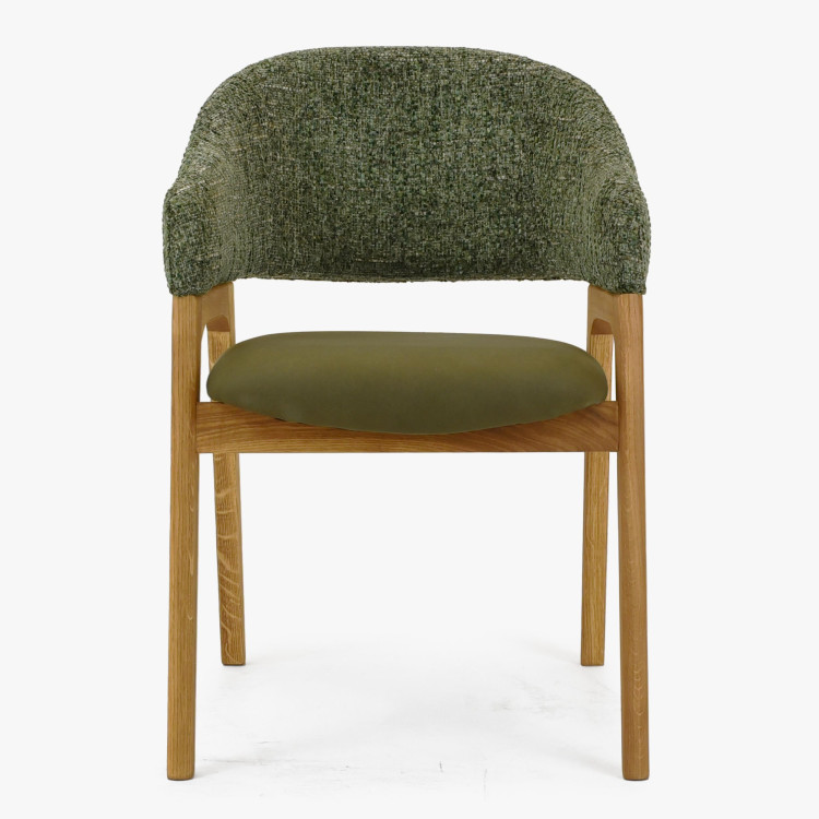 Křeslo s područkami zelené dub