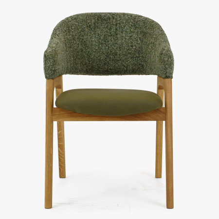 Křeslo s područkami zelené dub