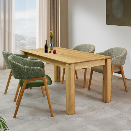 Křeslo s područkami zelené dub