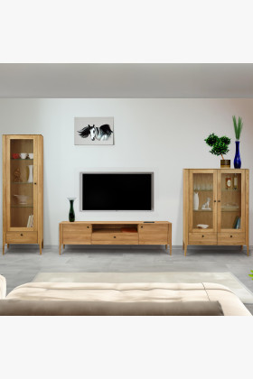 Dřevěná obývací stěna ze dřeva dub