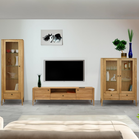 Dřevěná obývací stěna ze dřeva dub