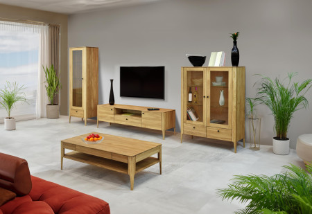 Dřevěná obývací stěna ze dřeva dub