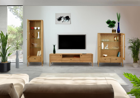 Dřevěná obývací stěna ze dřeva dub