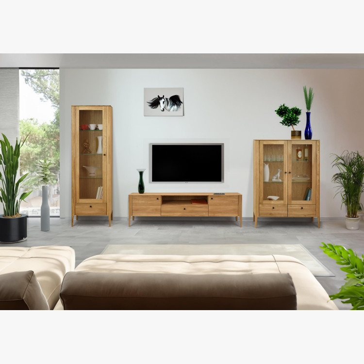 Dřevěná obývací stěna ze dřeva dub