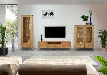 Dřevěná obývací stěna ze dřeva dub