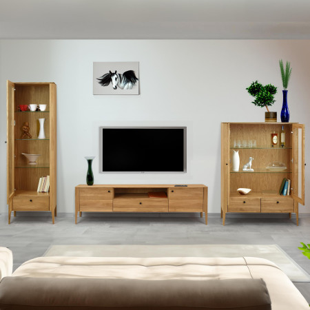 Dřevěná obývací stěna ze dřeva dub