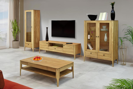 Dřevěná obývací stěna ze dřeva dub