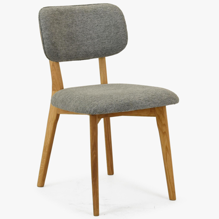 Dubová čaluněná židle - barva šedá