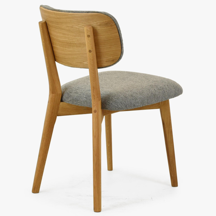 Dubová čaluněná židle - barva šedá