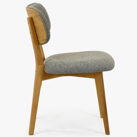 Dubová čaluněná židle - barva šedá