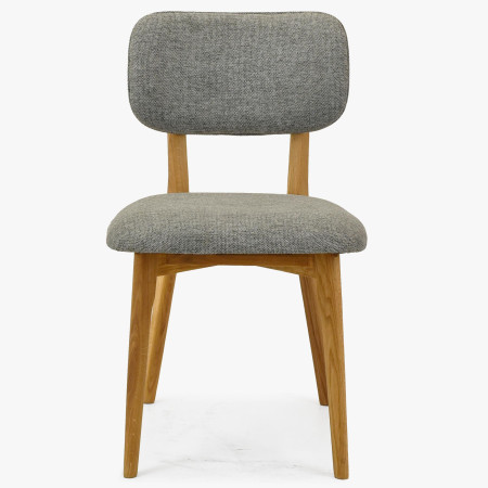 Dubová čaluněná židle - barva šedá