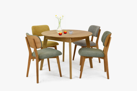 Dubová čaluněná židle - barva šedá