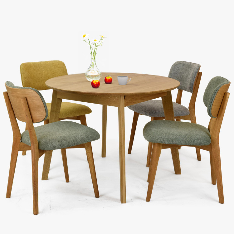 Dubová čaluněná židle - barva šedá