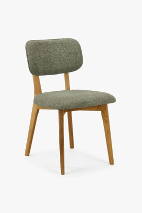 Polsterstuhl Eiche massiv grün gepolstert mit EasyClean