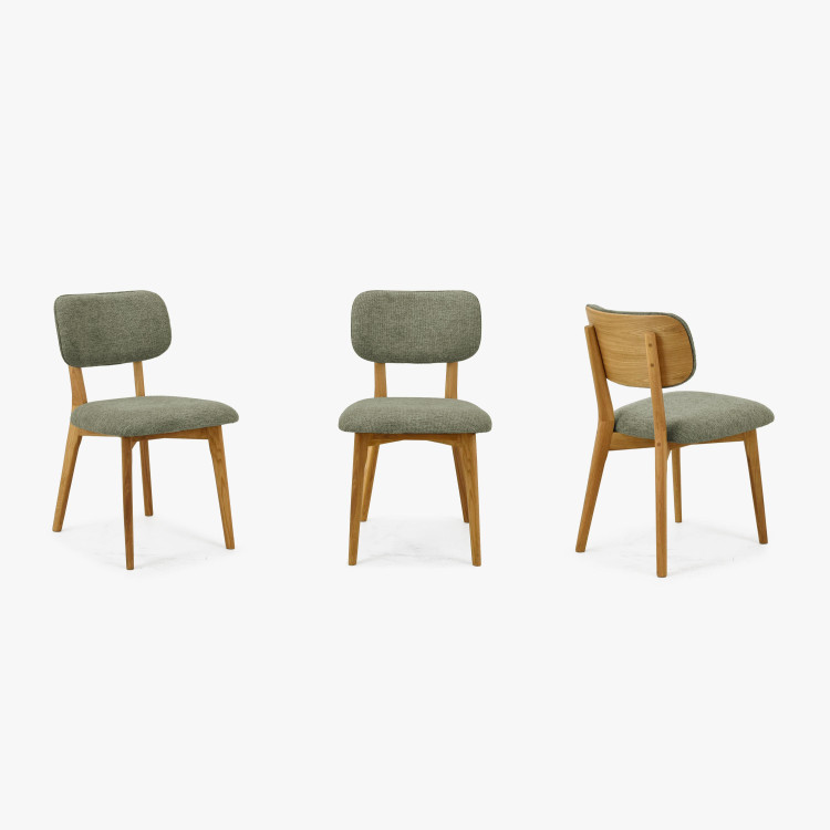 Dubová čaluněná židle - barva zelená