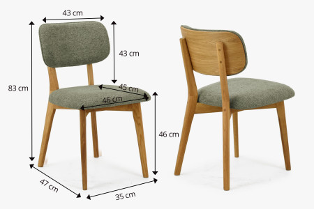 Dubová čaluněná židle - barva zelená