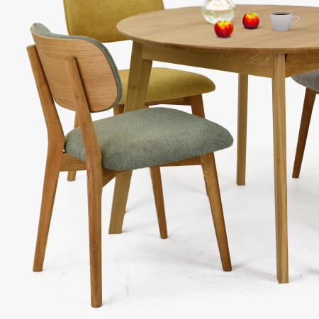 Dubová čaluněná židle - barva zelená