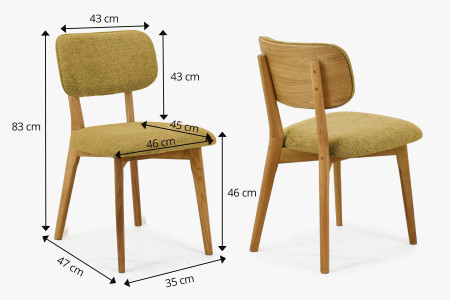 Dubová čaluněná židle - barva žlutá