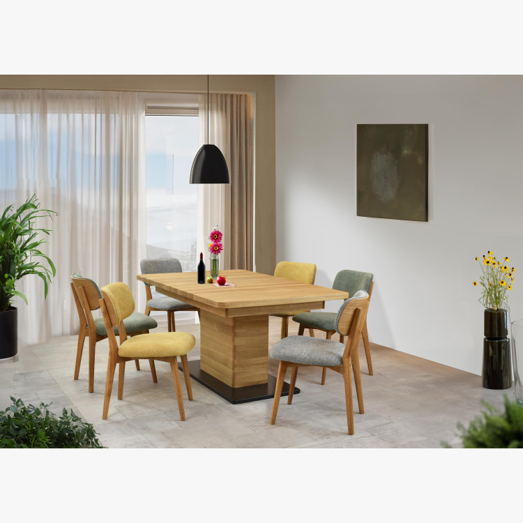 Dubová čaluněná židle - barva žlutá