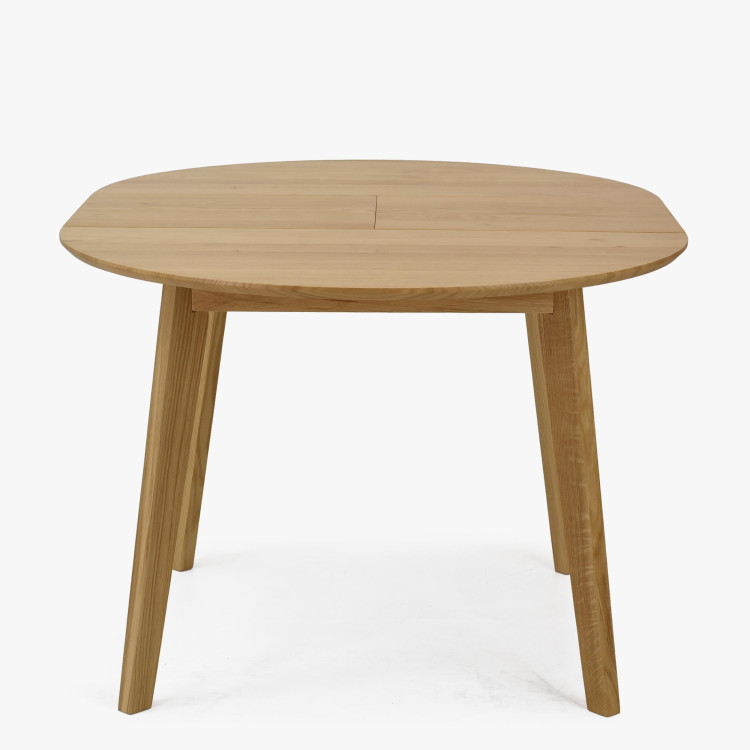 Dřevěný dubový kulatý stůl s rozkladem, matný lak