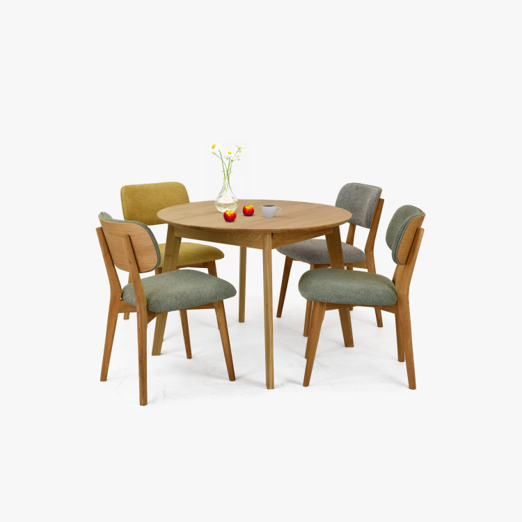 Dřevěný dubový kulatý stůl s rozkladem, matný lak