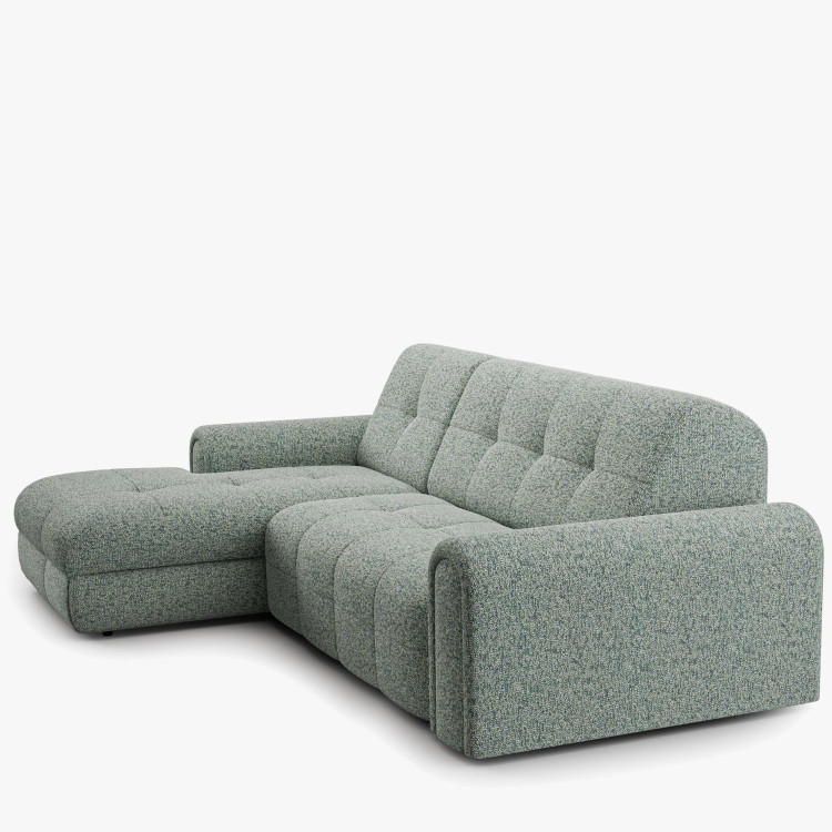 Rohová sedačka s úložným prostorem a funkcí spaní, levá