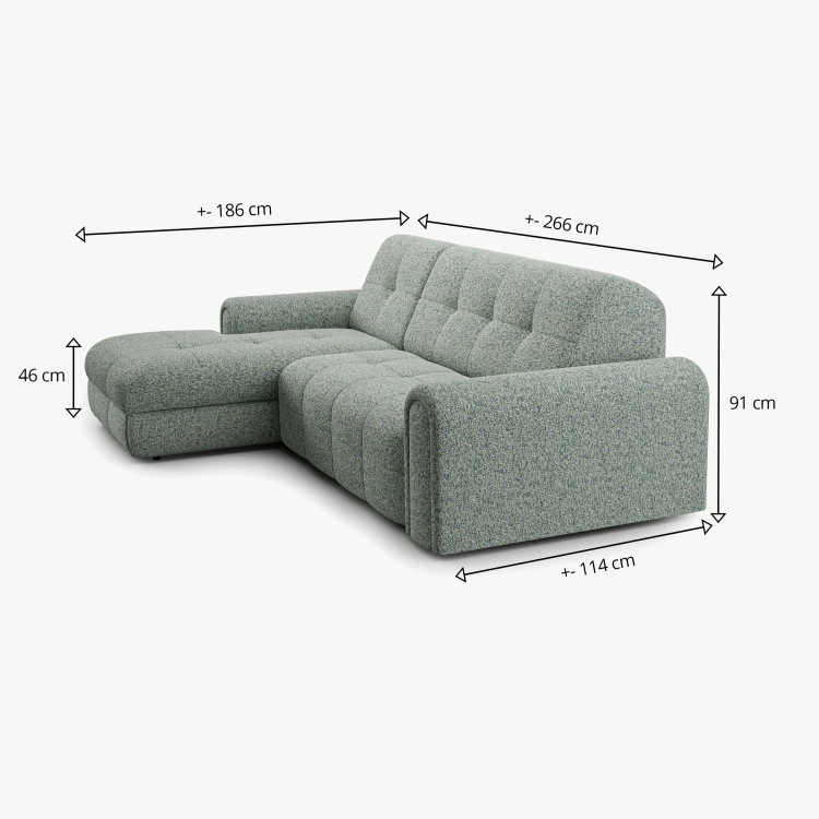 Rohová sedačka s úložným prostorem a funkcí spaní, levá