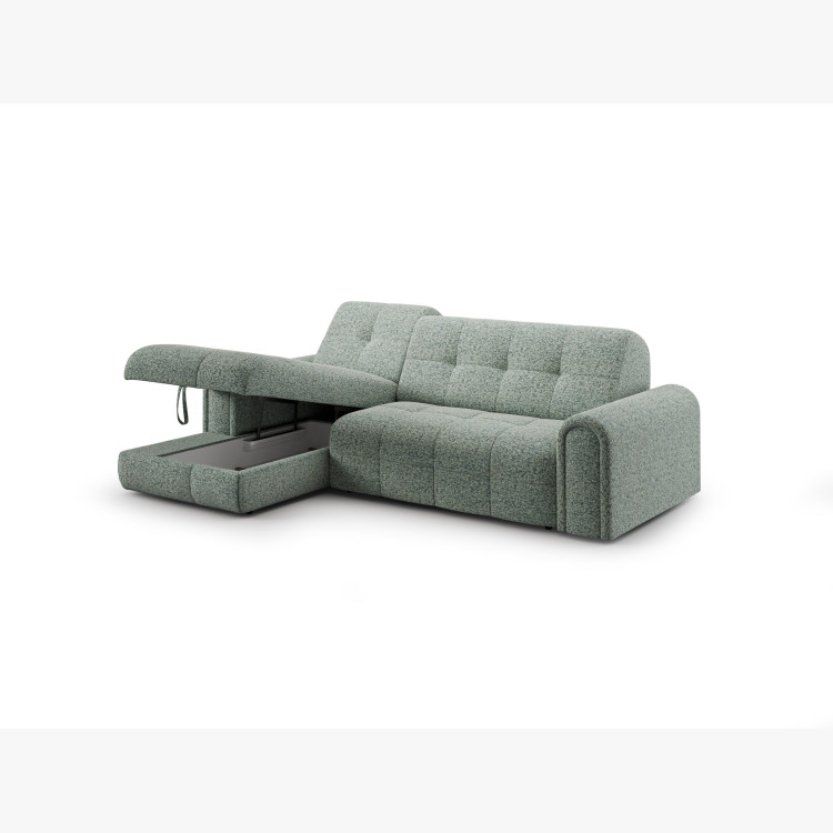 Rohová sedačka s úložným prostorem a funkcí spaní, levá