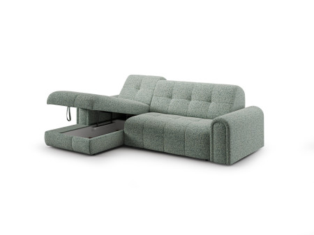 Rohová sedačka s úložným prostorem a funkcí spaní, levá