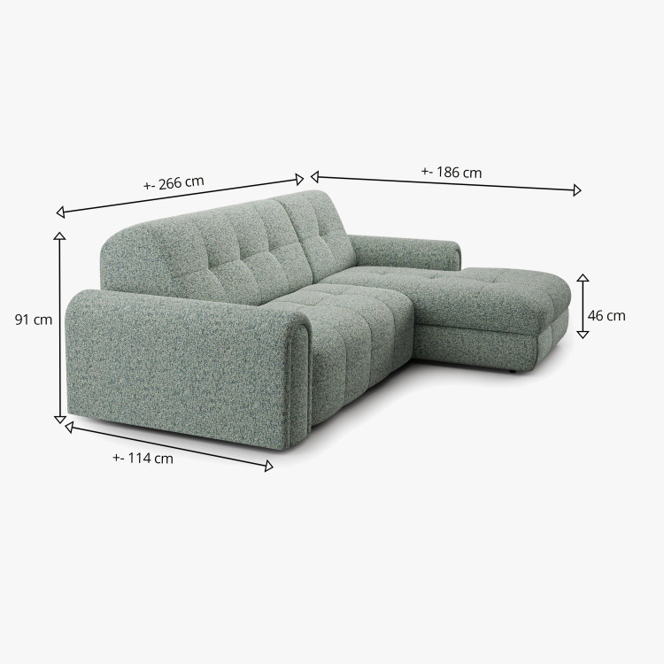 Rohová sedačka s úložným prostorem a funkcí spaní, prava