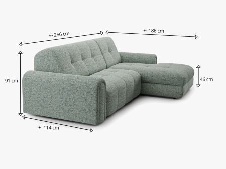 Rohová sedačka s úložným prostorem a funkcí spaní, prava