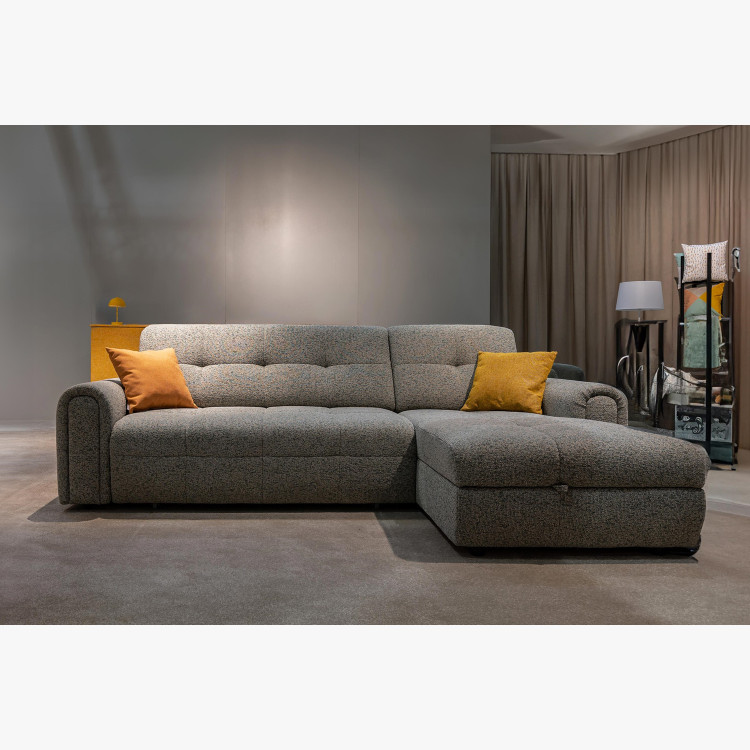 Rohová sedačka s úložným prostorem a funkcí spaní, prava