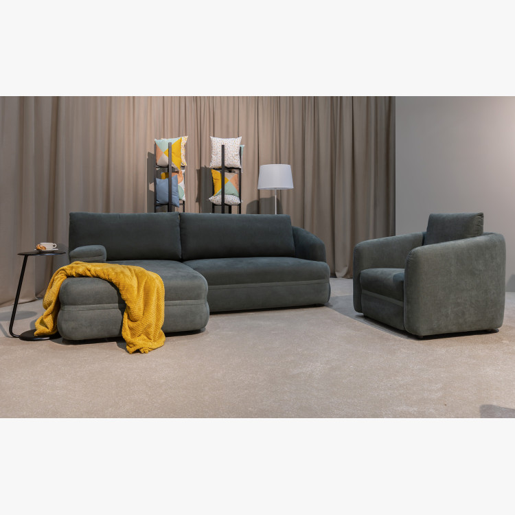 Menší retro rohová sedačka s funkcí spaní, levá