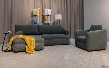 Menší retro rohová sedačka s funkcí spaní, levá