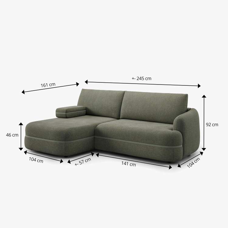 Menší retro rohová sedačka s funkcí spaní, levá