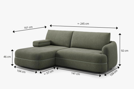 Menší retro rohová sedačka s funkcí spaní, levá