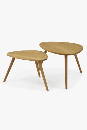 Set Couchtische Vigo aus massivem Eichenholz, naturfarben