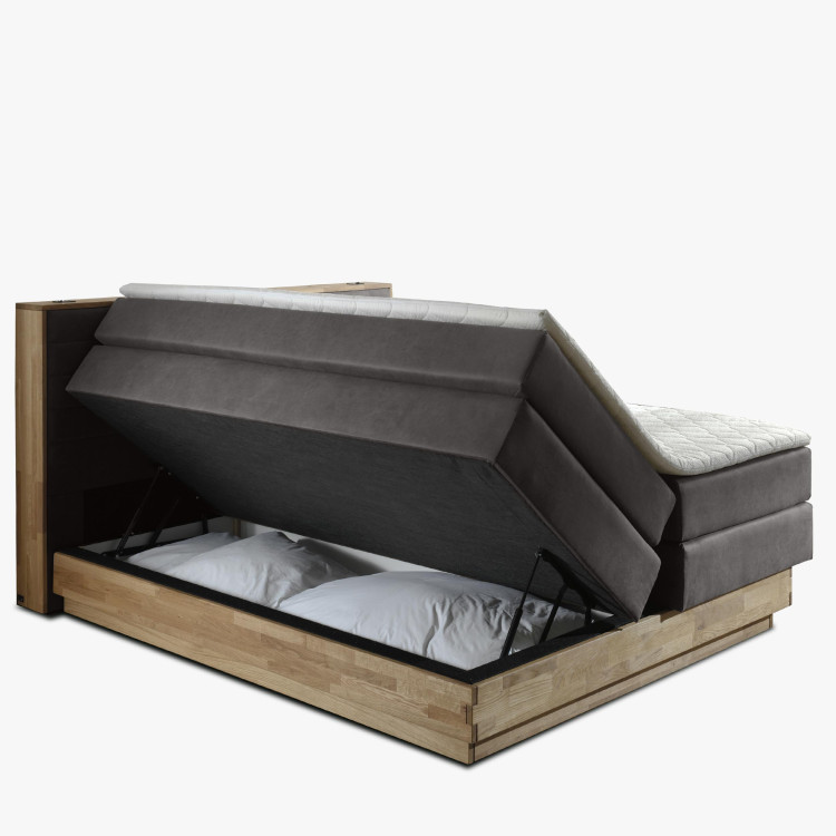 Postel boxspring s úložným prostorem, Moneta 200 tmavá