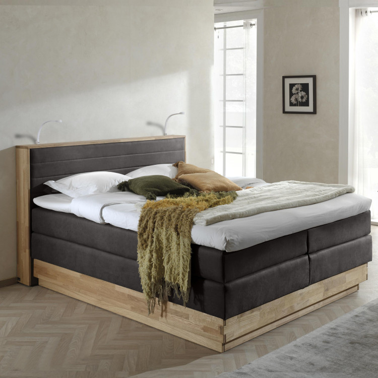 Postel boxspring s úložným prostorem, Moneta 200 tmavá
