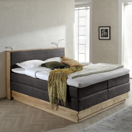 Postel boxspring s úložným prostorem, Moneta 200 tmavá