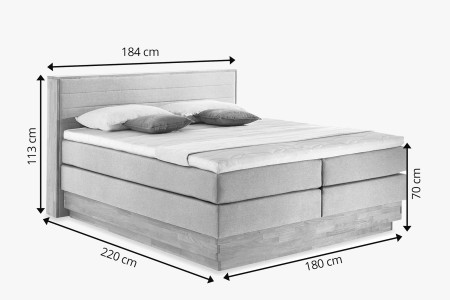 Postel boxspring s úložným prostorem, Moneta 180 hnedá